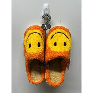 Women's-Smiley Face Slippers-Anti-Slip-Soft Plush Comfy Indoor 5/6-NWT